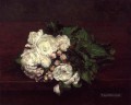 Flores Rosas Blancas pintor de flores Henri Fantin Latour